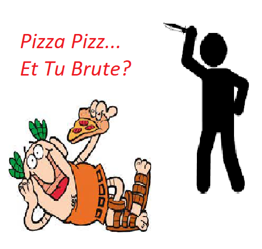 Brutus murders the Little Caesars Pizza Guy